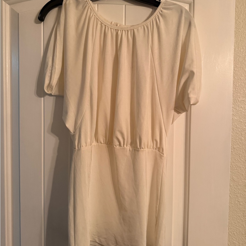 Charlotte Russe Cream Short Sleeve Blouse